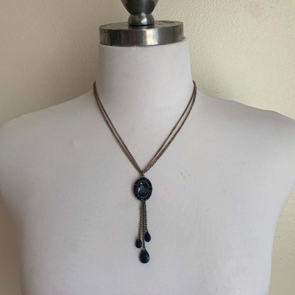 Beautiful Bohemian Black Stone Statement Necklace